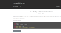 Desktop Screenshot of jaredrader.com